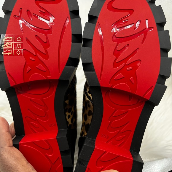 Christian Louboutin | Cheetah-Print Calf Hair Combat Boots - Picture 12 of 16